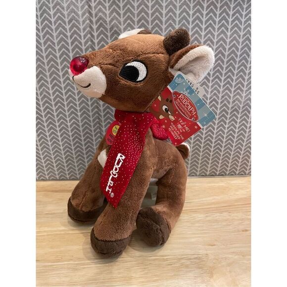Rudolph the Red-Nosed Reindeer Musical Light Up Plush Stuffed Toy 11” - Picture 3 of 7